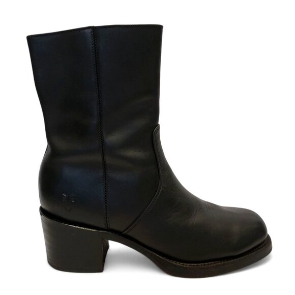 FRYE Campus Short Boot Black Leather Western Cowgirl Moto - Picture 10 of 10